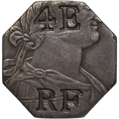 4 Escalins Countermarked coinage ND front