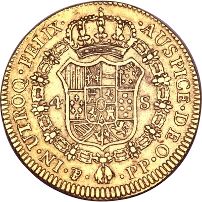 4 Escudos - Charles IV back