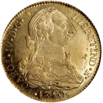 4 Escudos - Charles IV front