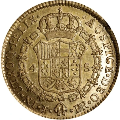 4 Escudos - Charles IV back