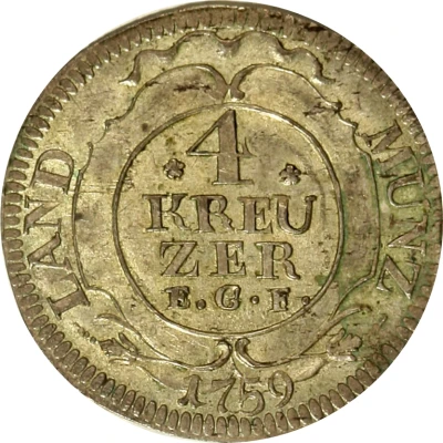 4 Kreuzers - Louis IX back