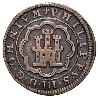 4 Maravedis - Philip III Segovia, milled front