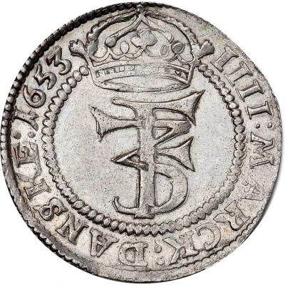 4 Mark Dansk - Frederik III Type I front