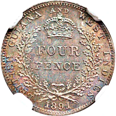 4 Pence - Victoria back