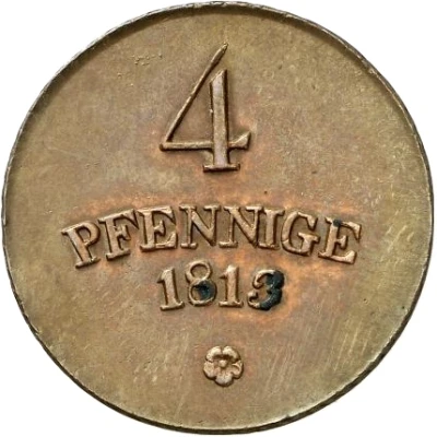 4 Pfennige - Charles August back