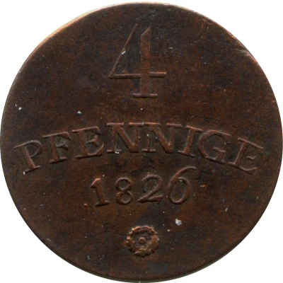 4 Pfennige - Charles August back