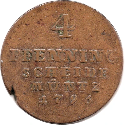 4 Pfenning - George III back