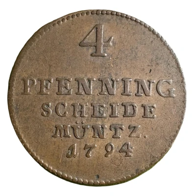 4 Pfenning - George III back