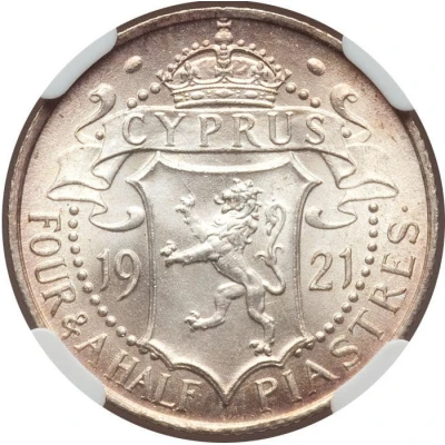 4½ Piastres - George V back