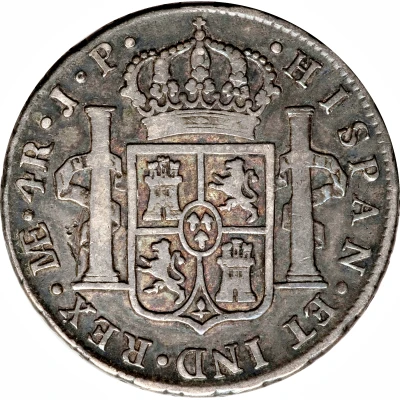 4 Reales - Charles IV Numeral IIII back