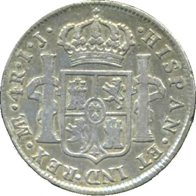 4 Reales - Charles IV Numeral IV - Charles III portrait back