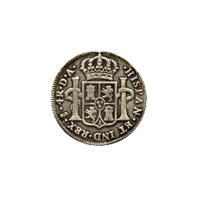 4 Reales - Charles IV bust of Charles III, CAROLUS IIII back