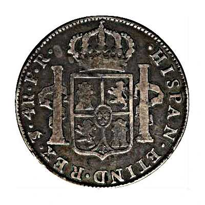 4 Reales - Charles IV back