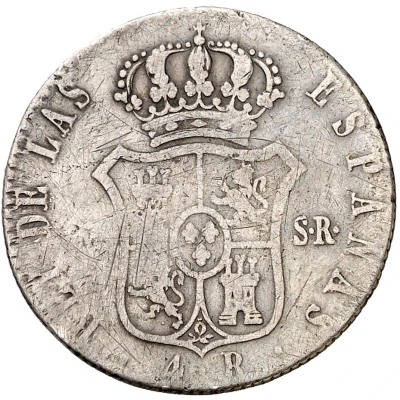 4 Reales Countermark on Spanish - Madrid 4 Reales, KM#562. back