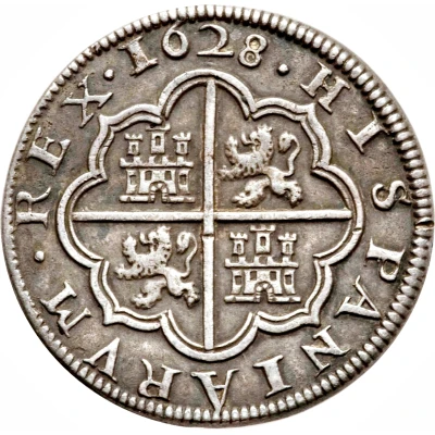 4 Reales - Philip IV Segovia,milled back