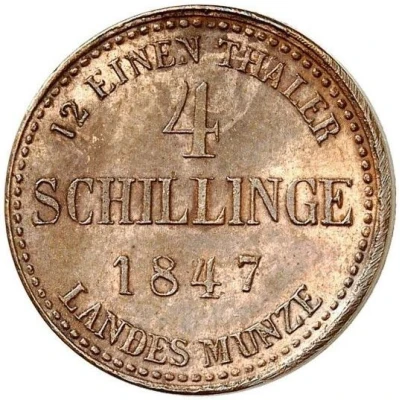 4 Schillinge - George Copper pattern strike back