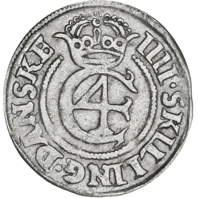 4 Skilling Dansk - Christian IV Hebræermønt front