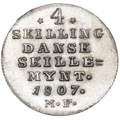 4 Skilling Dansk - Christian VII back