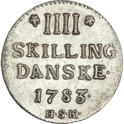 4 Skilling Dansk - Christian VII back