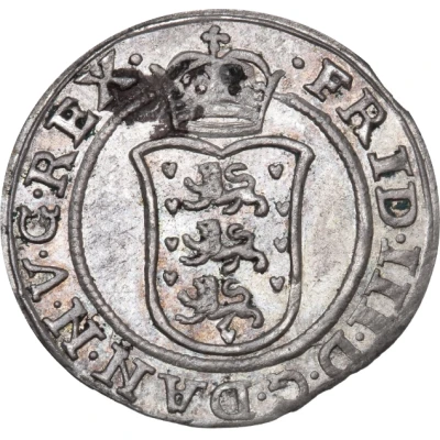 4 Skilling Dansk - Frederik III Shield type front