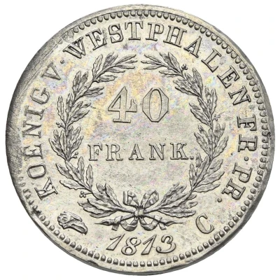 40 Franken - Jérôme Bonaparte Tin pattern back