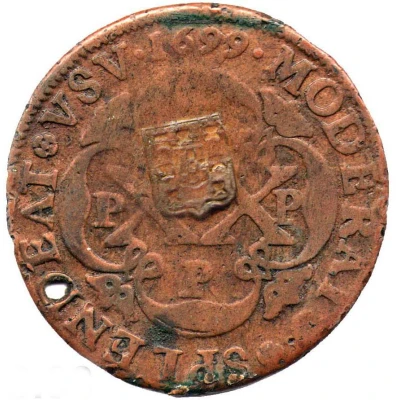 40 Reis - João Prince Countermark "SHIELD" coinage over "XX Réis, Pedro II" ND front