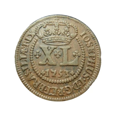 40 Réis - José I Lisbon front