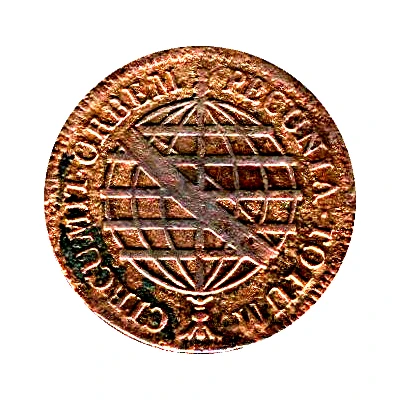 40 Réis - Maria I and Pedro III Low, Medium and High Crowns; Lisbon back