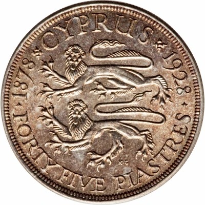 45 Piastres - George V British Rule back