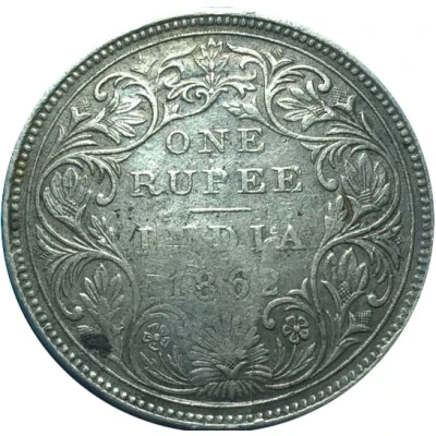 450 Réis - Charles I Countermark over 1 Rupee / India, British back