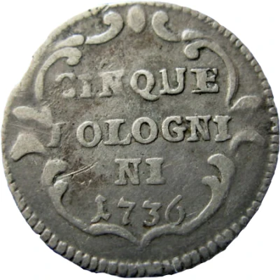 5 Bolognini - Clement XII Cartouche back