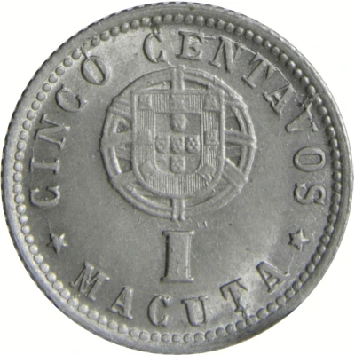 5 Centavos / 1 Macuta back