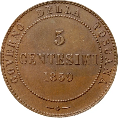 5 Centesimi - Victor Emmanuel II Tuscany back