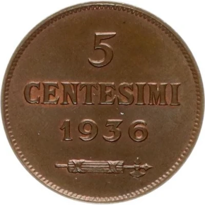 5 Centesimi back