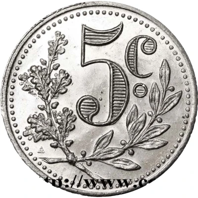 5 Centimes Alger Chamber of Commerce back