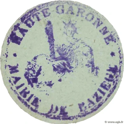 5 Centimes - Baziège 31 ND back