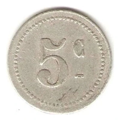 5 Centimes Bougie Chamber of Commerce; Curved "5" and Large "C" back