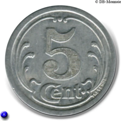 5 Centimes - Chambre de Commerce - Landes [40] back