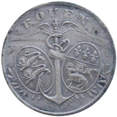 5 Centimes - Chambre de Commerce - Rouen [76] Silver front