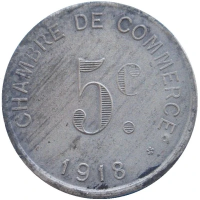 5 Centimes - Chambre de Commerce - Rouen [76] Silver back