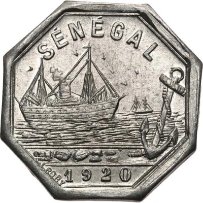 5 Centimes - Chambre de commerce - Dakar front