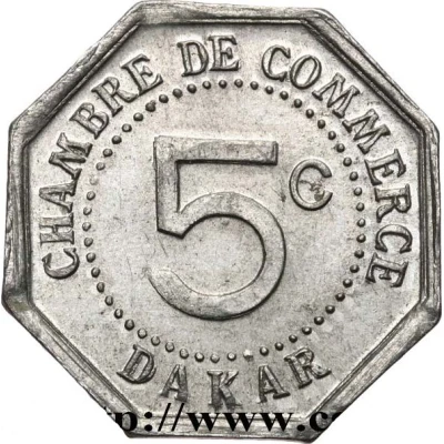 5 Centimes - Chambre de commerce - Dakar back