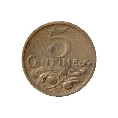 5 Centimes - Chambre de commerce - Nice [06] Gilded Copper back