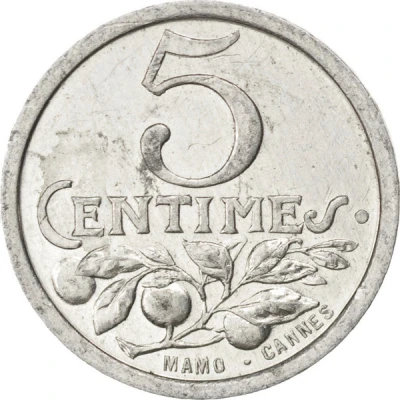 5 Centimes - Chambre de commerce - Nice back