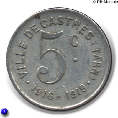 5 Centimes - City of Castres [81] back