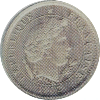 5 Centimes Essai en maillechort de Merley, type II, listel large front