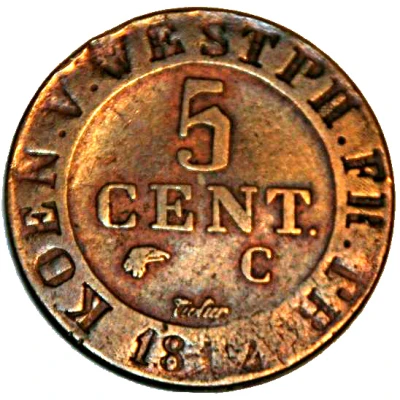 5 Centimes - Jérôme Bonaparte back