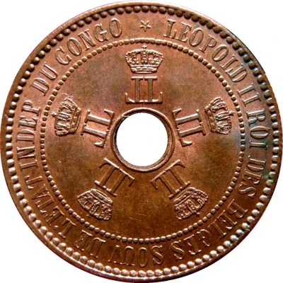 5 Centimes - Léopold II front