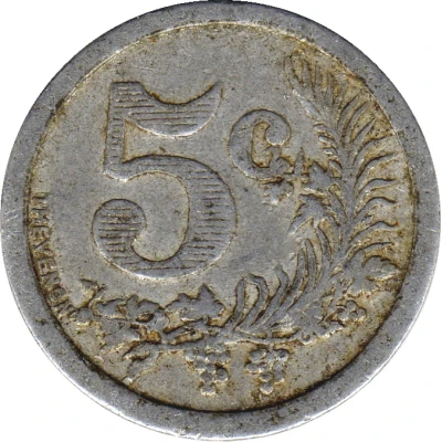 5 Centimes Oran Chamber of Commerce back