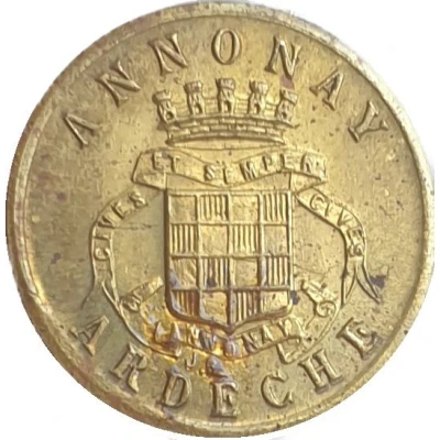 5 Centimes - Union Commerciale Industrielle - Annonay [07] Brass front